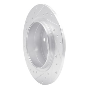 Saab 9-5 Brake Rotor (1) - Rear Right - R1 Concepts - Drilled & Slotted - Silver - `99-`10